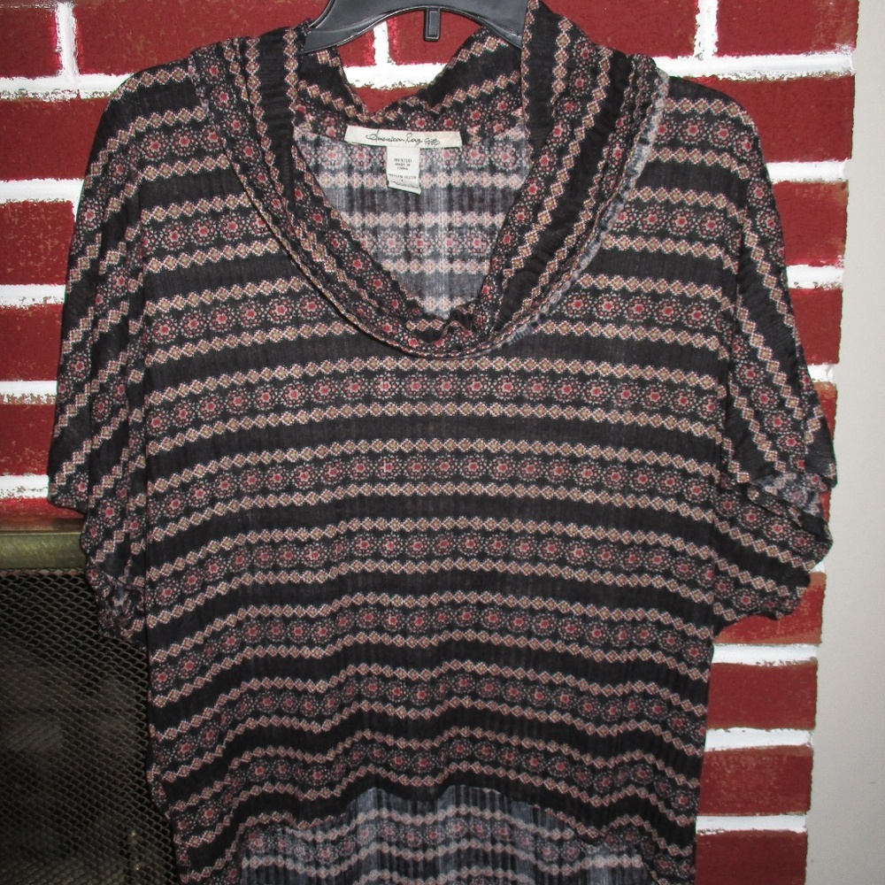 BLACK COWL NECK TOP